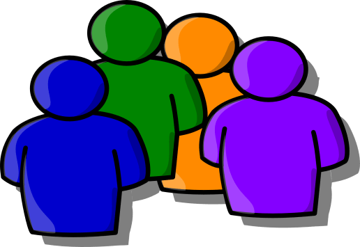 Cartoon image of four people