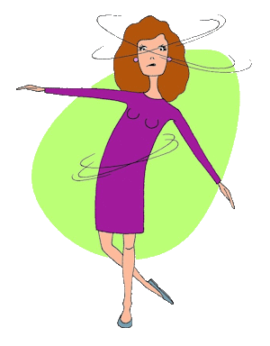 Woman losing balance